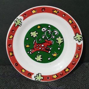 Gibson Christmas Treasures Reindeer SALAD/DESSERT